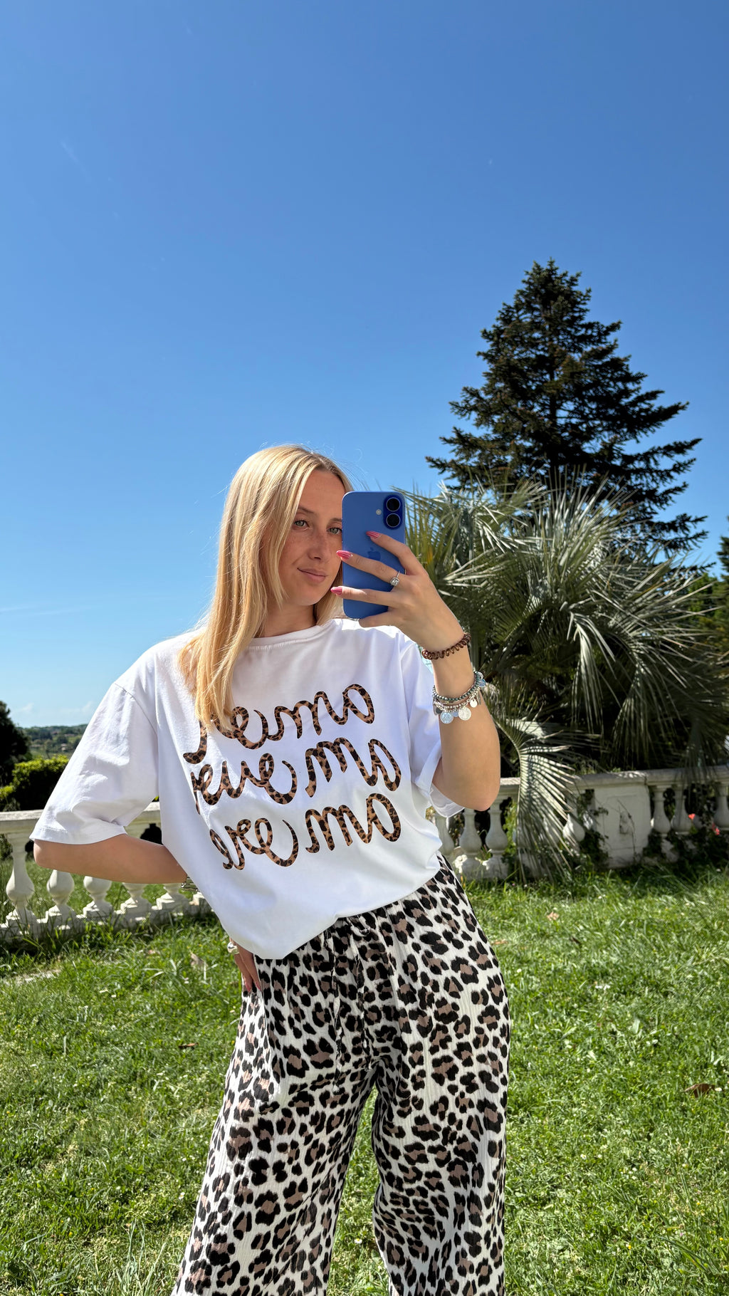 T-shirt amor imprimé léopard