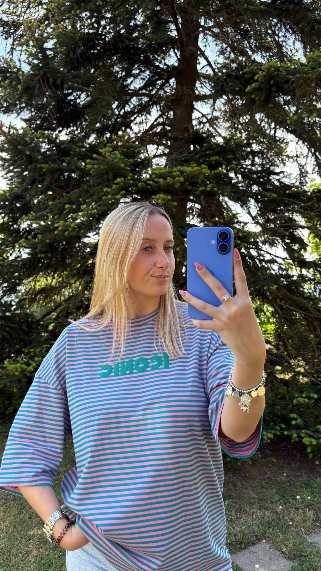 T-shirt oversize rayé
