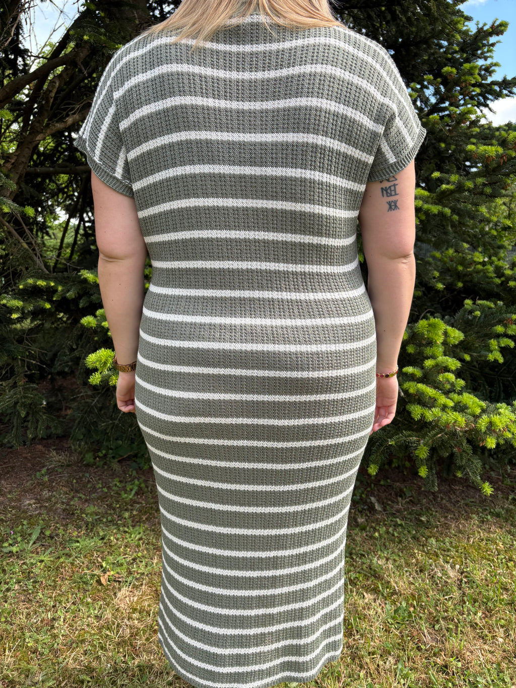 Robe longue rayée