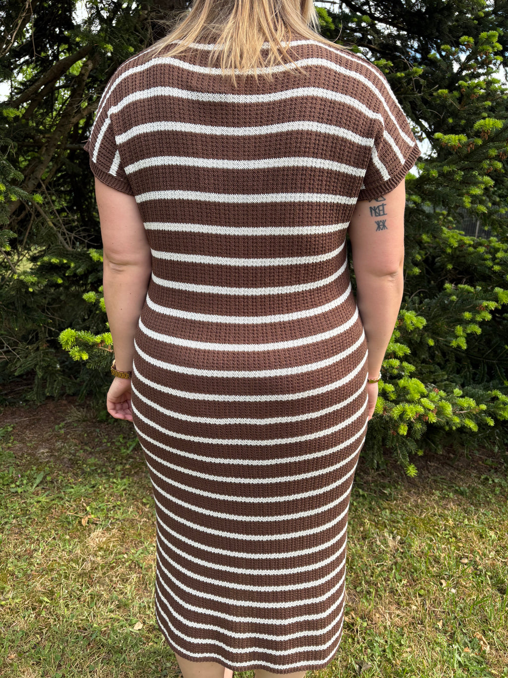 Robe longue rayée