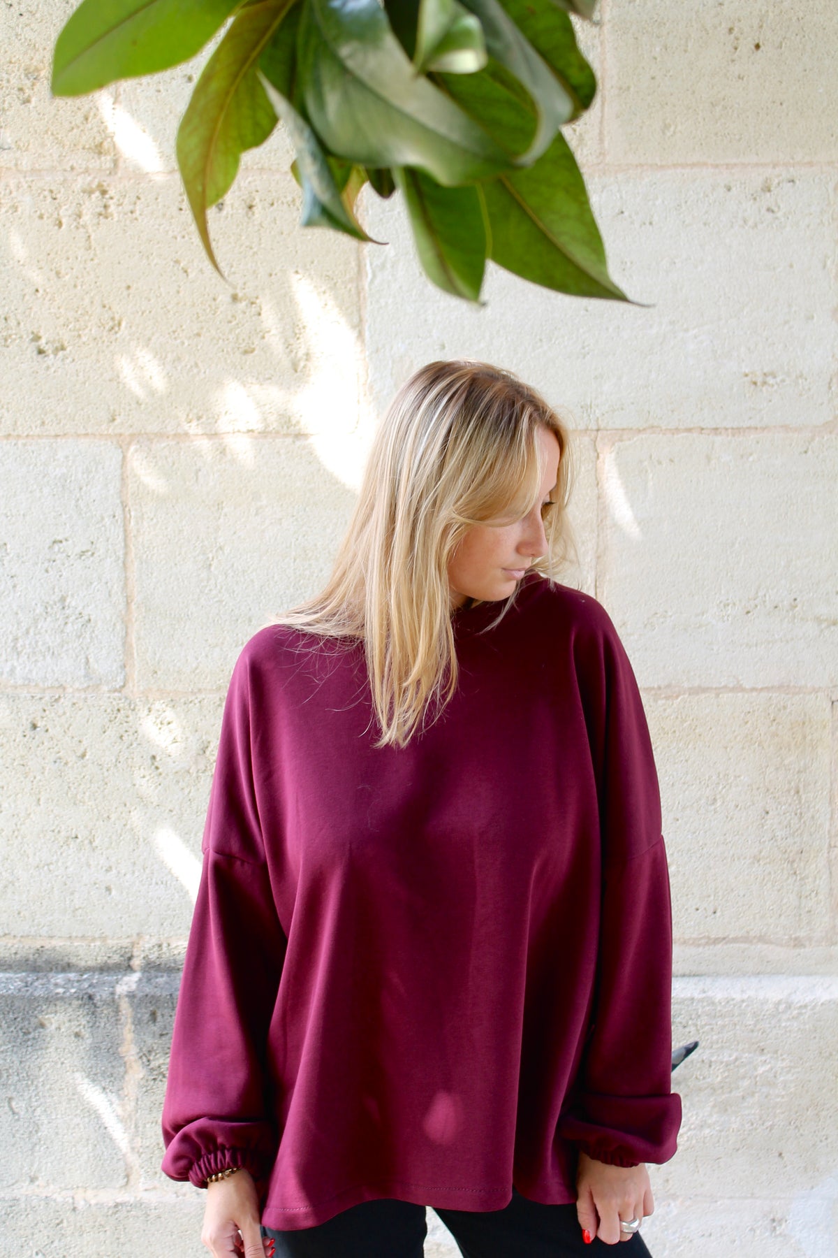 Sweat matcha bordeaux