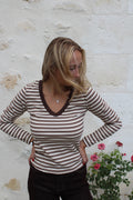 Garance - t-shirt côtelé rayé