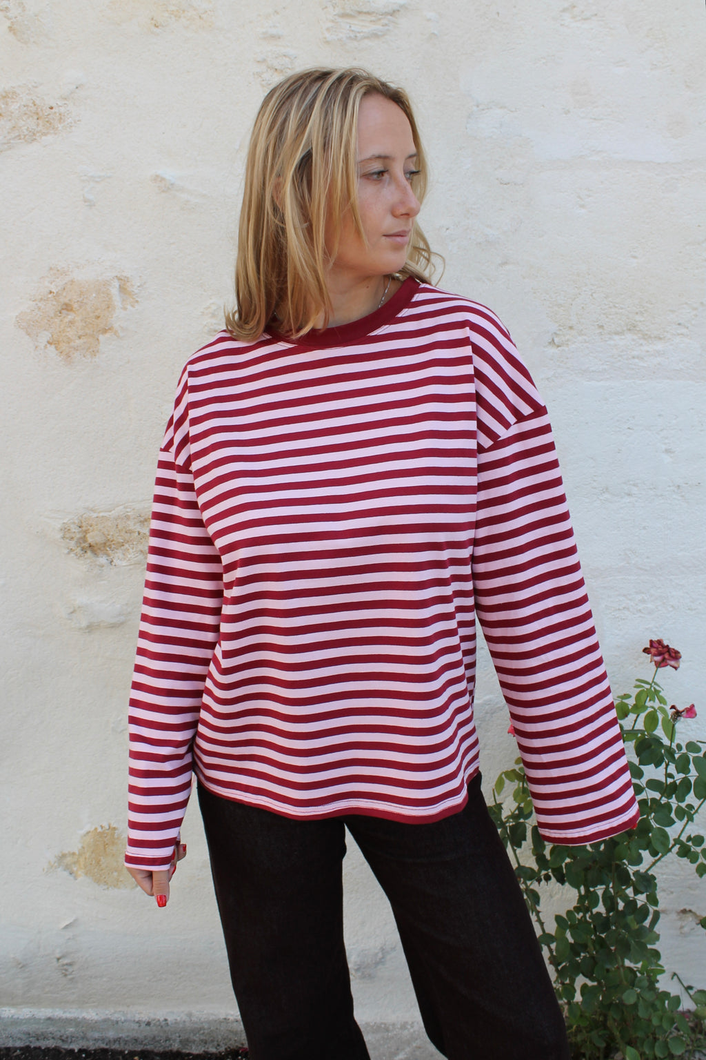 Bertille -  marinière bordeaux